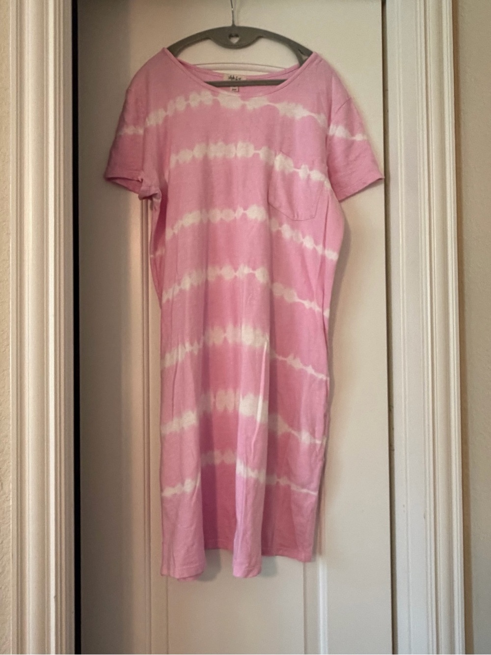 Style & Co. Pink and White Tie-Dye Midi Dress